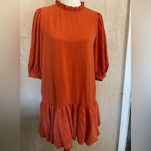 JODIFL Orange Ruffle Dress